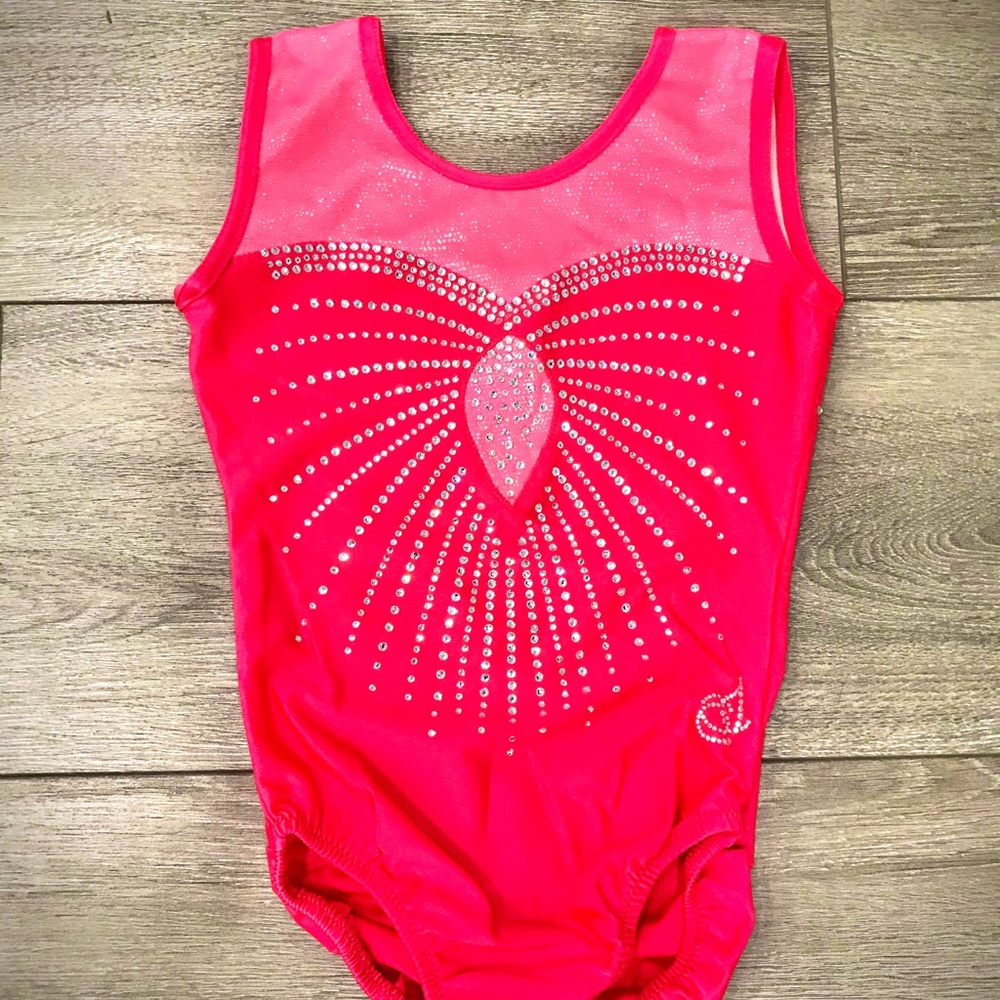 A beautiful hot pink gymnastics leotard